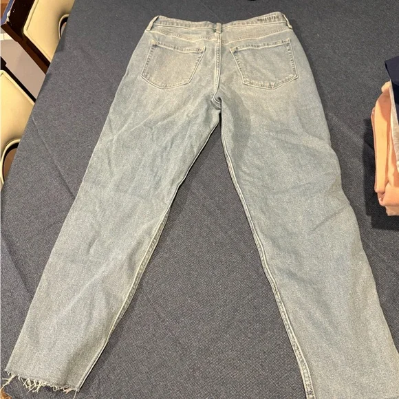 Hollister Blue Straight Leg Jeans with Artistic Design - Picture 4 of 5